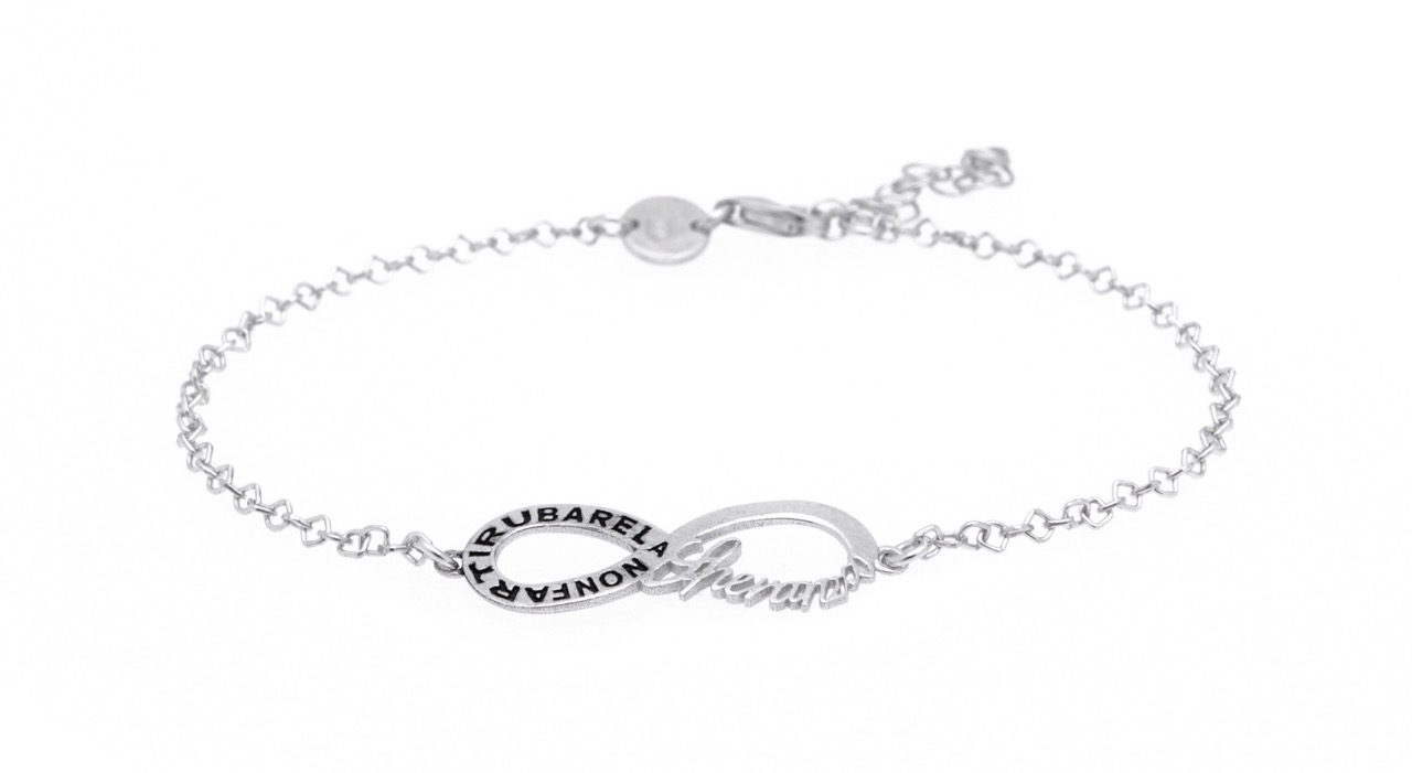 Βραχιόλι άπειρο  απο επιπλατινωμένο ασήμι 925° (code BEN170/BA)